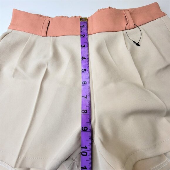 LADIES Beige Two Tone Dress Shorts Size S or Size M - Picture 11 of 14